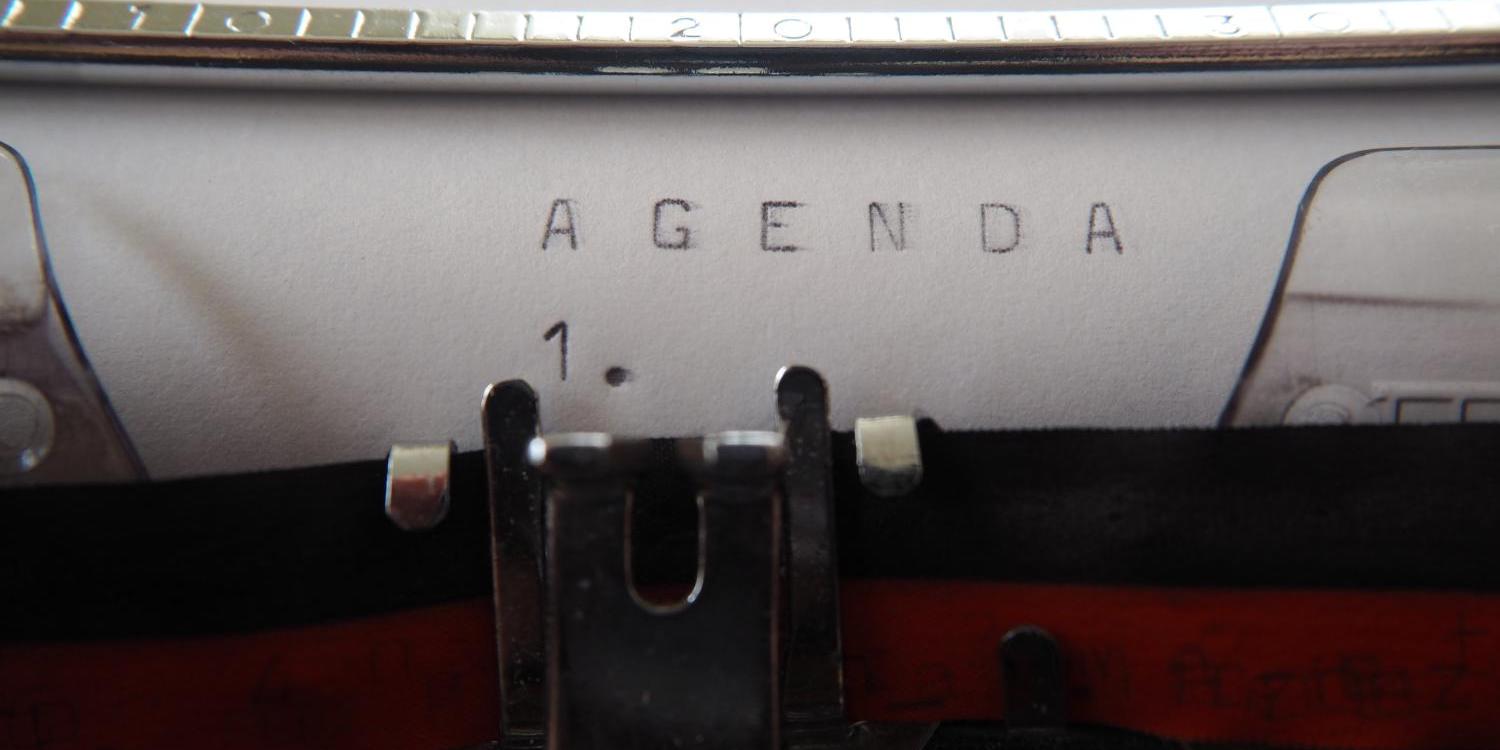 Agenda auf Schreibmaschine