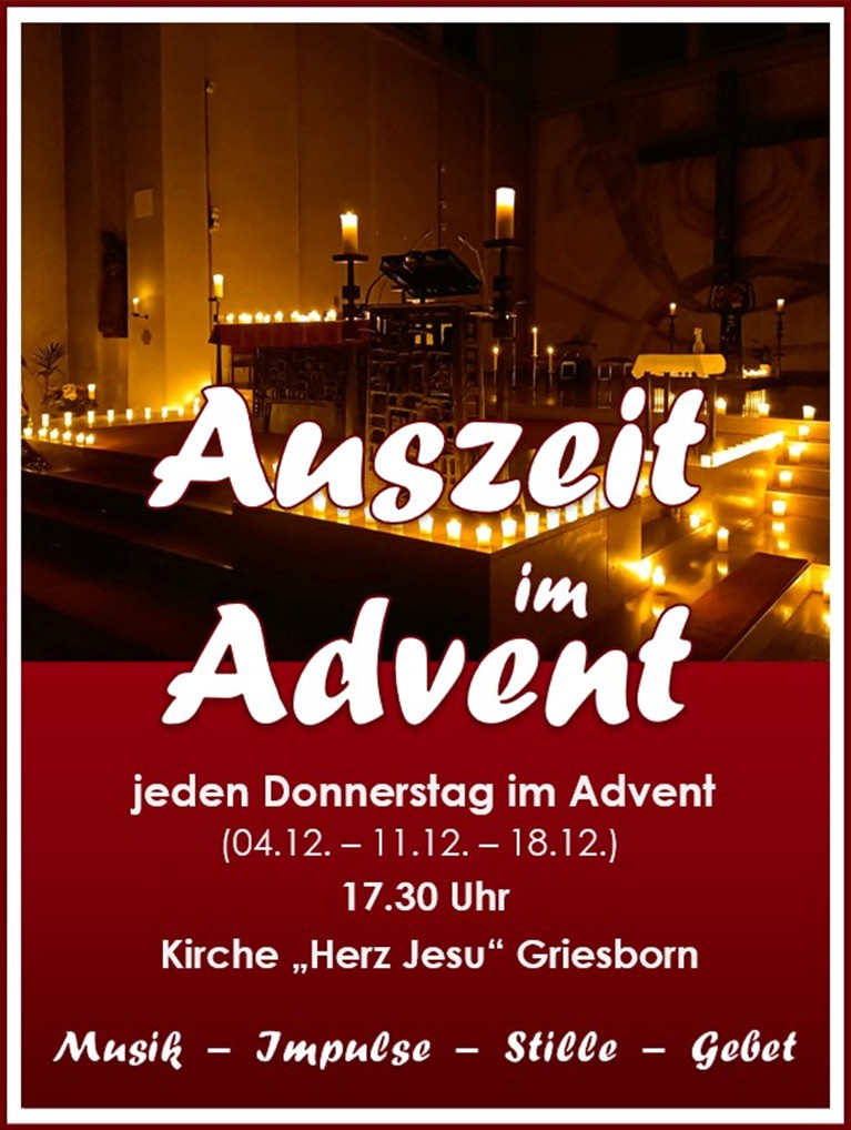 Plakat für Aktion 'Auszeit im Advent' 2025 (c) Tobias Maas Plakat für Aktion 'Auszeit im Advent' 2025