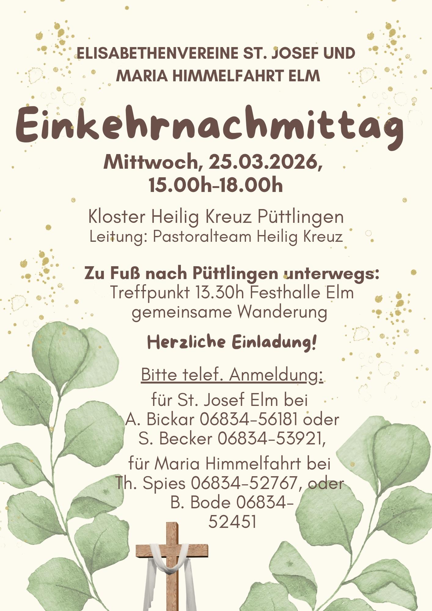 Flyer zum Einkehrnachmittag der EV St. Josef und Maria Himmelfahrt (c) A. Bickar Flyer zum Einkehrnachmittag der EV St. Josef und Maria Himmelfahrt