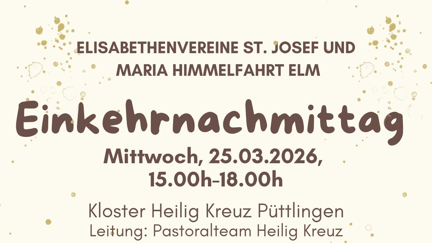 Flyer zum Einkehrnachmittag der EV St. Josef und Maria Himmelfahrt