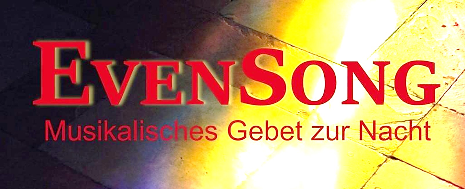 Schriftzug vom Plakat der Evensong-Abende im Kloster Heilig Kreuz Püttlingen