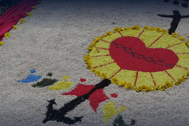 Blumenteppich Fronleichnam 2025 Pfarrei Heilig Kreuz