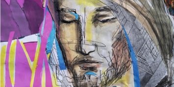 Jesus mit Dornenkrone (Zeichnung) (c) Pia Schüttlohr Jesus mit Dornenkrone (Zeichnung)