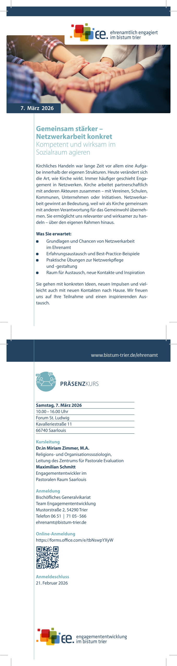 Kurs Gemeinsam stärker - Netzwerkarbeit konkret