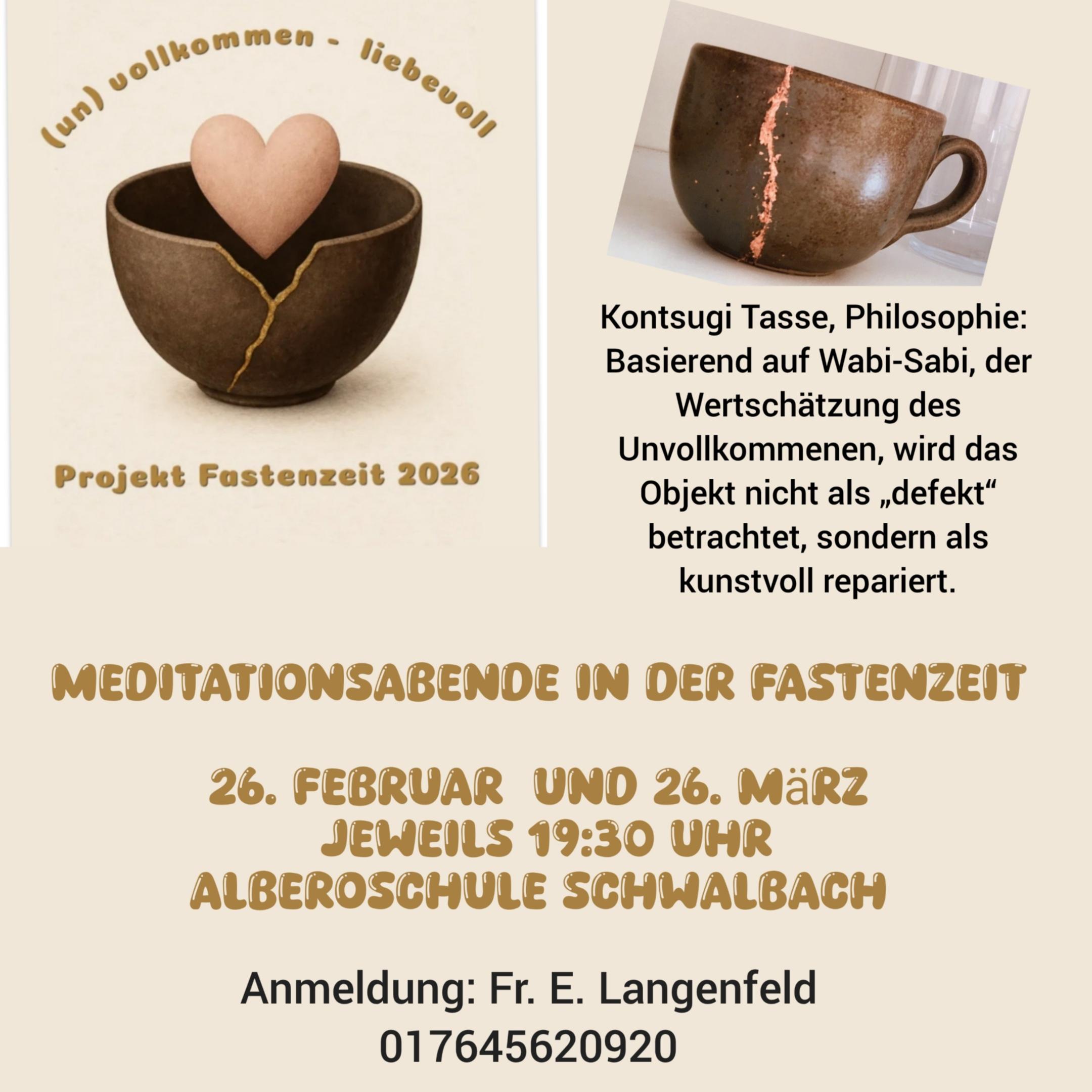 Plaktat der Aktion 'Meditationsabende in der Fastenzeit' 2026