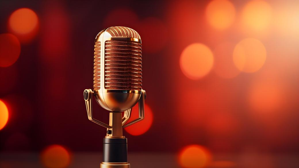 Mikrofon vor unscharfem Hintergrund