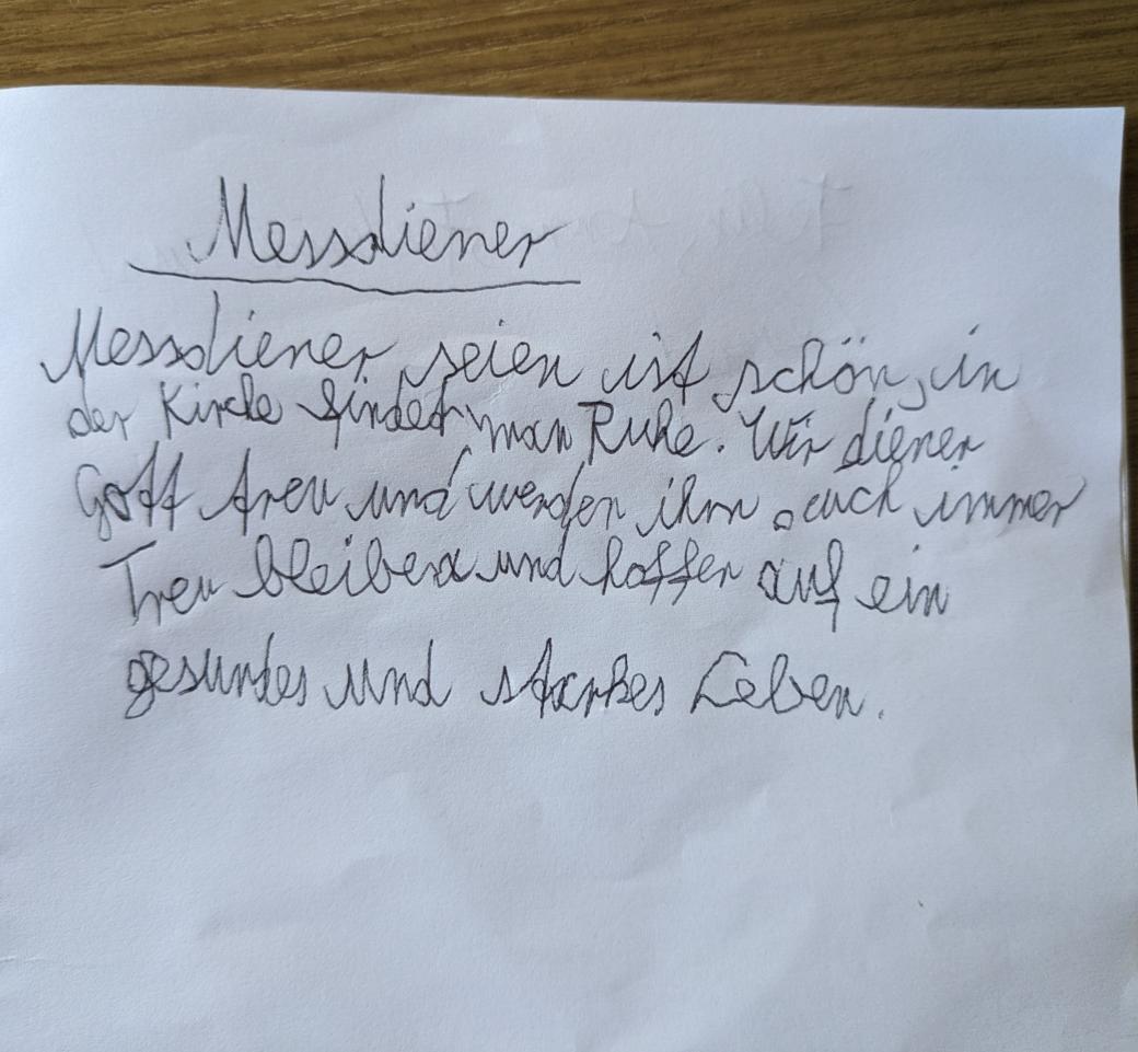 Gedicht über Messdiener sein
