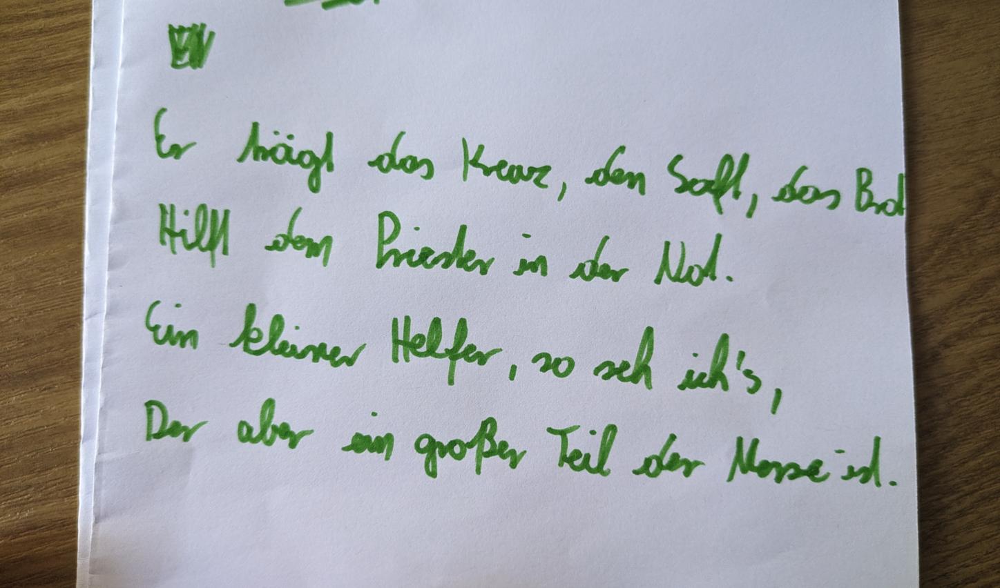 Gedicht über Messdiener sein