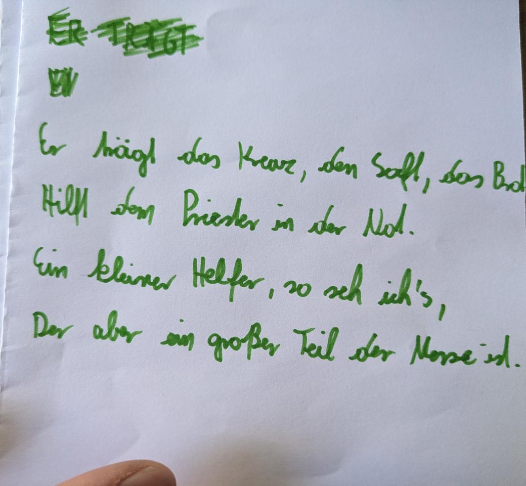 Gedicht über Messdiener sein