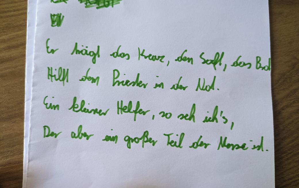 Gedicht über Messdiener sein