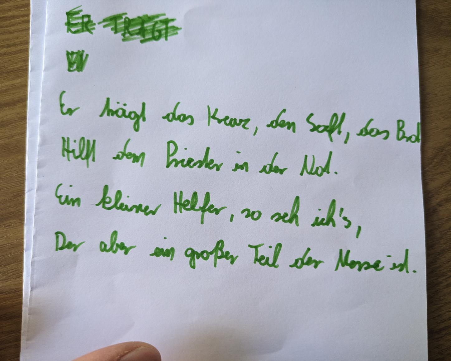Gedicht über Messdiener sein
