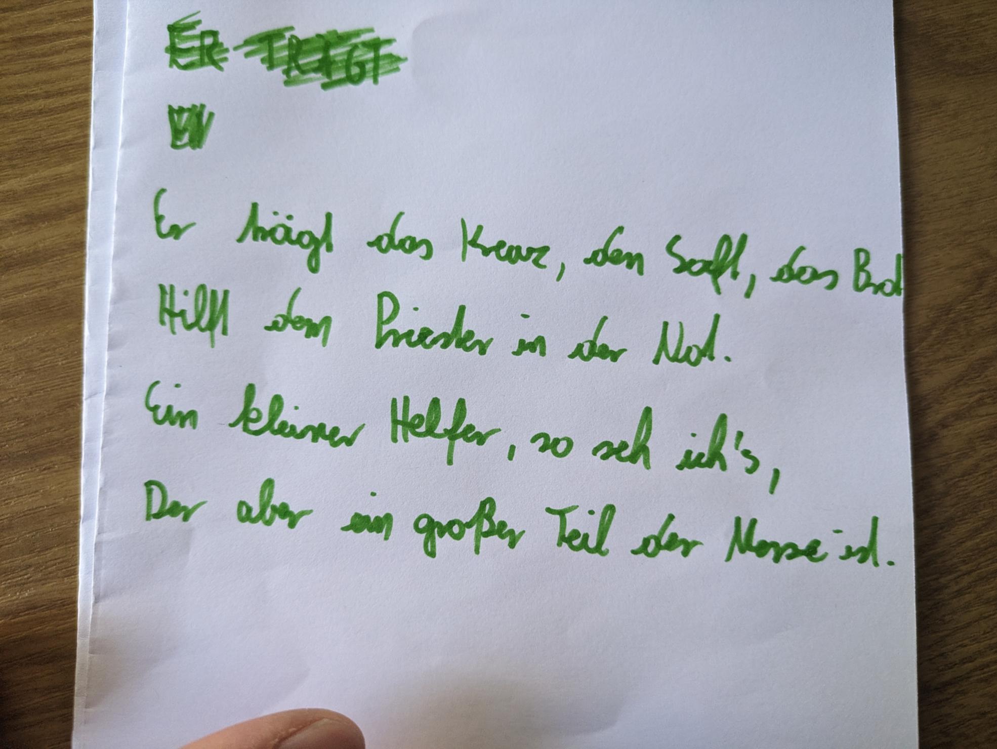 Gedicht über Messdiener sein