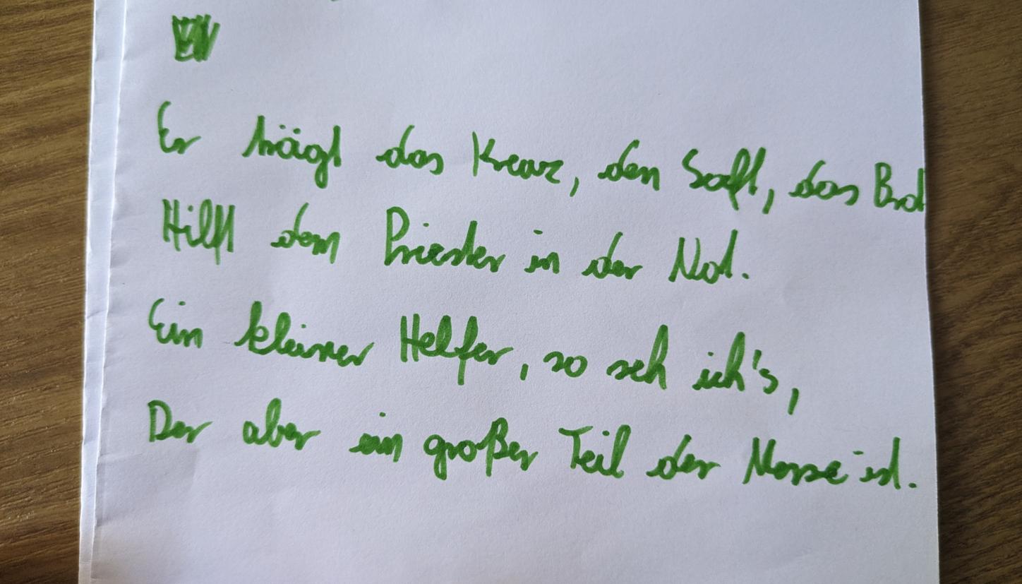 Gedicht über Messdiener sein