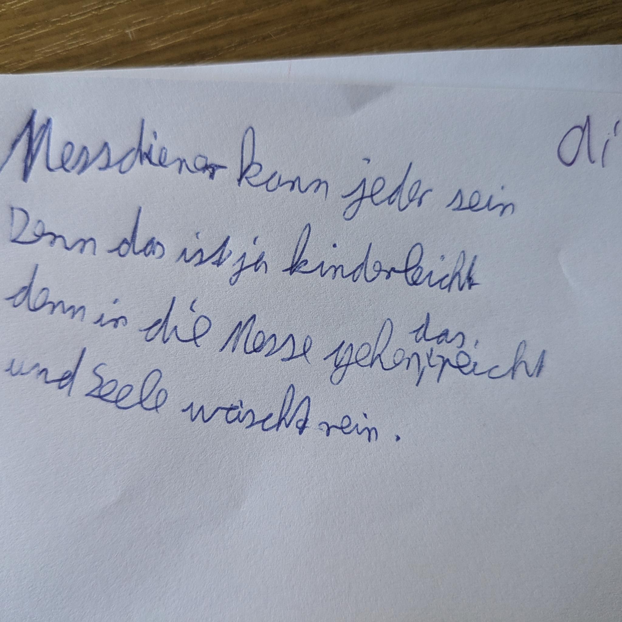Gedicht über Messdiener sein