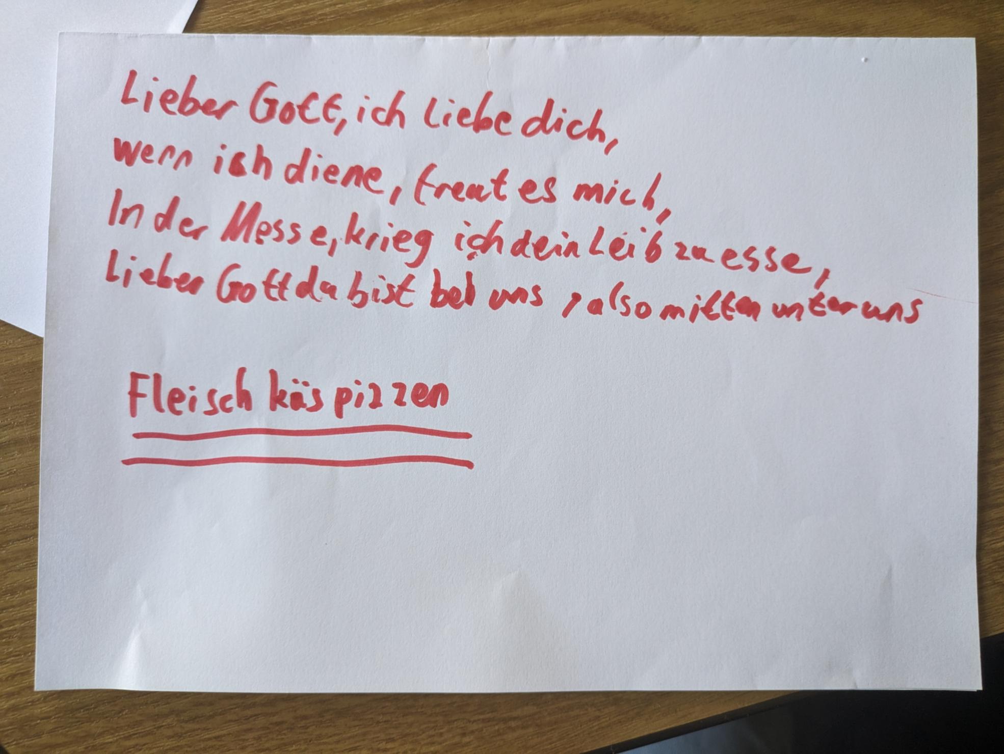 Gedicht über Messdiener sein