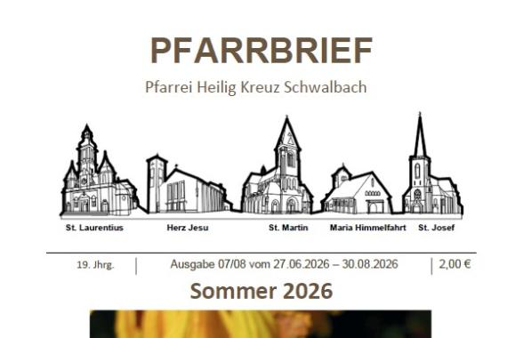 Titelseite des Pfarrbriefes Heilig Kreuz Schwalbach; Ausgabe Jun-Aug 2026