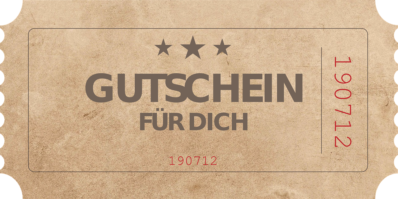 Abbildung eines Gutscheins (c) lu_lettering auf pixabay Abbildung eines Gutscheins
